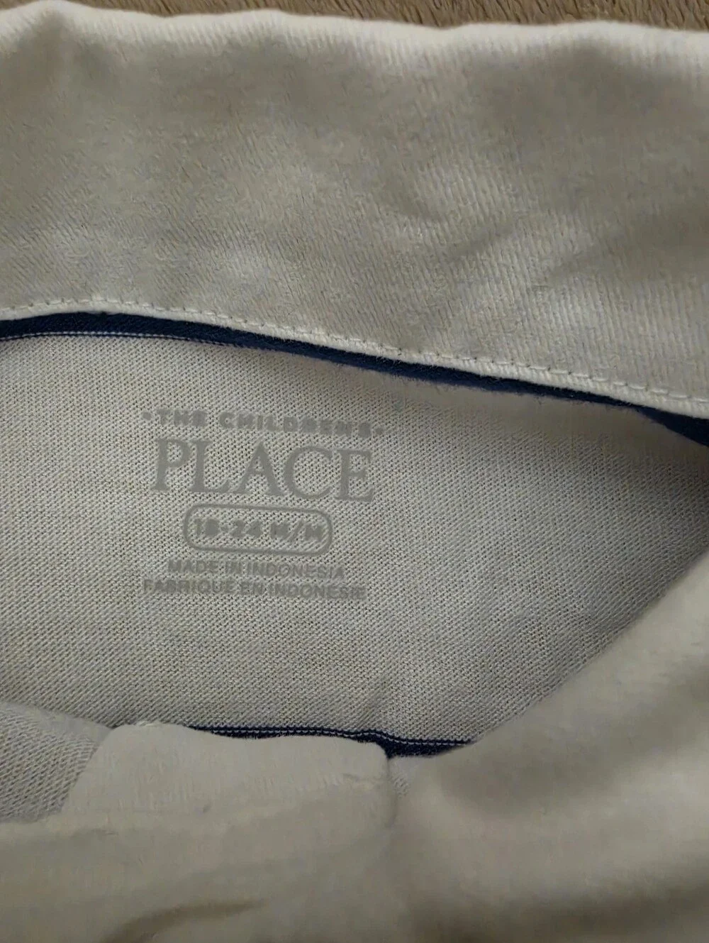The Children's Place Boy Blue/White Striped  Rugby Polo Shirt Size 18-24 Months